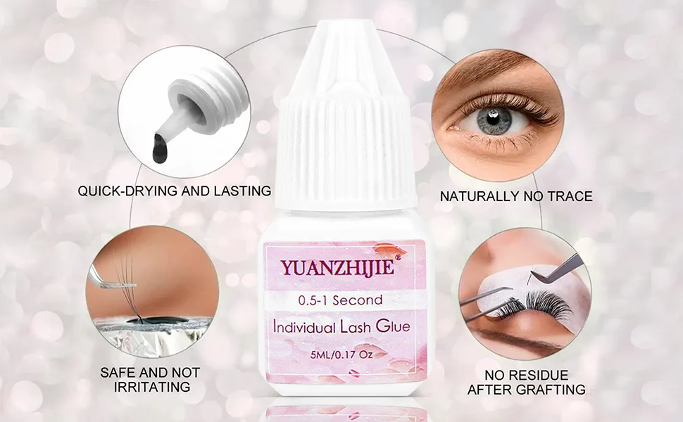 5ML Cluster Lash Glue Sensitive Lash Extension Glue Mild Fast Drying Waterproof Black DIY Lash Extension Glue Lasting Eyelash Glue - lashes