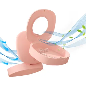 Retainer Case with Vent Holes, and Mirror, Cute Slim Aligner Case Night Mouthguard Case, with Retainer Removal Tool, Chewie & Brush, for Women & Men, Pink - retainer cases with vent holes