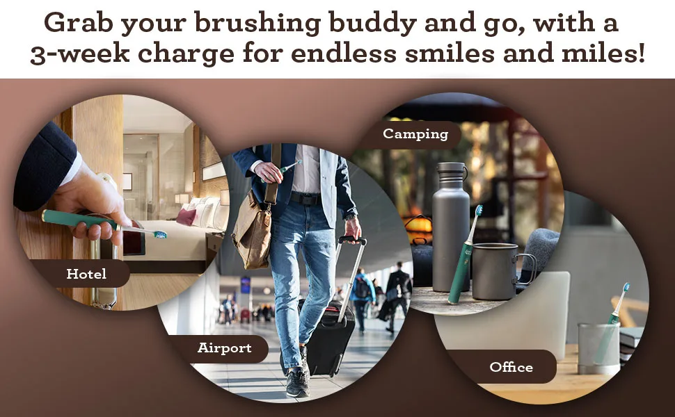 GuruNanda Steel Sonic Toothbrush - Rechargeable 5 Modes 2 Min Smart Timer & Replacement Brush Heads - Rose Gold - GuruNanda