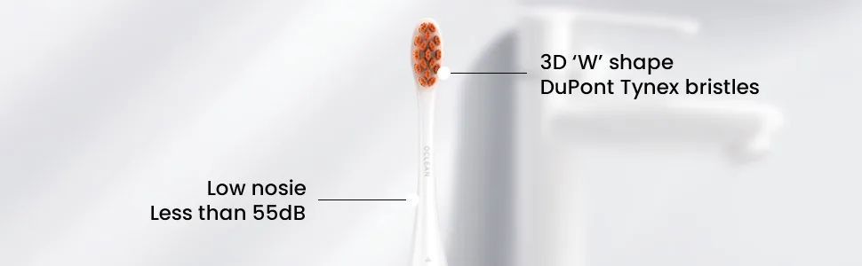 Oclean Electric Toothbrush with 7 Replacement Heads 180-Day Battery Life Sonic Cleaning Technology 5 Modes IPX7 Waterproof White - FLOW 2