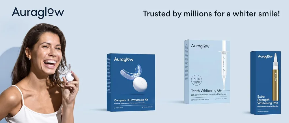 Auraglow - Extra Strength Teeth Whitening Pen 9% Hydrogen Peroxide 40+ Whitening Treatments Whitens Teeth Fast No Sensitivity -  4mL - Auraglow teeth whitening