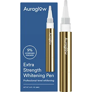 Auraglow - Extra Strength Teeth Whitening Pen 9% Hydrogen Peroxide 40+ Whitening Treatments Whitens Teeth Fast No Sensitivity -  4mL - product information 8