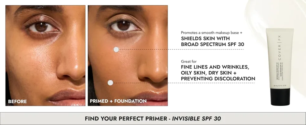 COVER FX Dewy Primer - 1 Fl Oz - Radiant-Finish Primer - Moisturizing & Soothing - Safe For All Skin Types - Invisible SPF Primer
