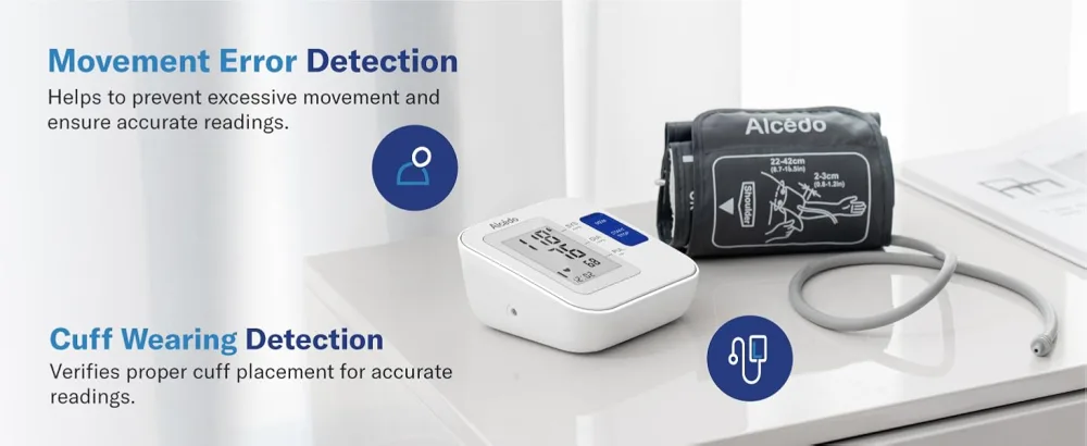 Alcedo Blood Pressure Monitor for Home Use Automatic Upper Arm BP Machine with Large Cuff 8.7" -16.5" 2X 120 Memory FSA/HSA Eligible - B07 4