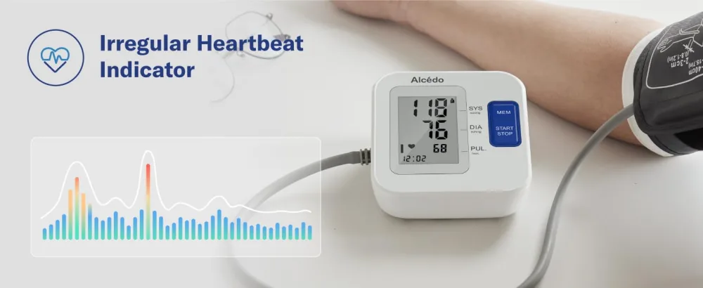 Alcedo Blood Pressure Monitor for Home Use Automatic Upper Arm BP Machine with Large Cuff 8.7" -16.5" 2X 120 Memory FSA/HSA Eligible - B07 7