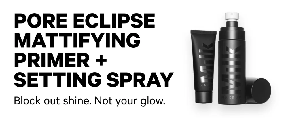 MILK Makeup Pore Eclipse Mattifying Primer (Full Size) and Pore Eclipse Setting Spray (Full Size) - Blurs Pores Controls Shine & Locks in Makeup - Vegan Cruelty Free - Milk Makeup Pore Eclipse Mattifying Primer + Setting Spray