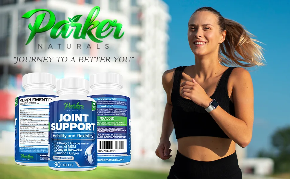 Joint Support Supplement with Glucosamine Chondroitin MSM & Turmeric Joint Health Supplement with OptiMSM for Mobility & Flexibility 90 Capsules - Parker Journey