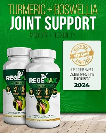 REGEMAX regenerates and Helps Alleviate Joint discomfort Supplement Snail Protein Boswellia Serrata and Turmeric 60 Caps. (1) - Regemax - Healthy Joint Support