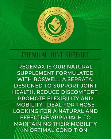 REGEMAX regenerates and Helps Alleviate Joint discomfort Supplement Snail Protein Boswellia Serrata and Turmeric 60 Caps. (1) - Regemax - Healthy Joint Support