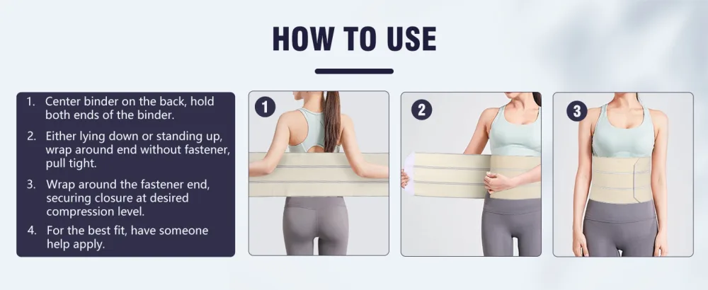 Elastic Abdominal Binder Lower Waist Support Belt Umbilical Hernia Support Pad Universal Wide Belly Girdle Stomach Surgical Compression Wrap for Men and Women (White Medium) Medium White - HOW TO USE: