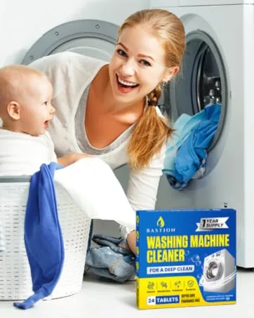Bastion Dishwasher Cleaner Tablets Lemon Scent 3-Month Supply (6 Tablets) Powerful Cleaning & Odor Removal Dishwasher Cleaning Pods Descaling Tablets - Bastion Washing Machine Cleaner Tablets