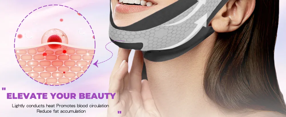 Graphene V-Line Mask Chin Strap for Sleeping Chin Strap for Women Jaw Exerciser M Black - Graphene V-Line Mask A+2