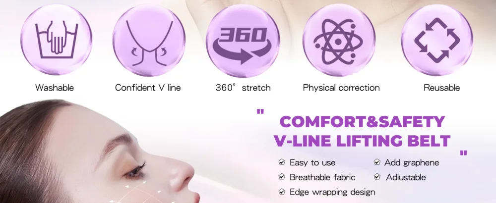 Graphene V-Line Mask Chin Strap for Sleeping Chin Strap for Women Jaw Exerciser M Black - Graphene V-Line Mask A+2