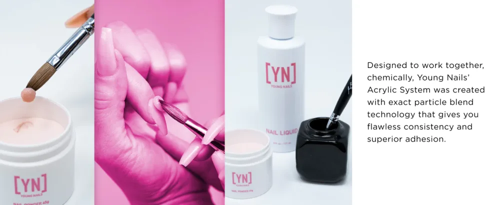 Young Nails Acrylic Cover Powder Beige 45 Gram - DESIGNED TO WORK TOGETHER CHEMICALLY
