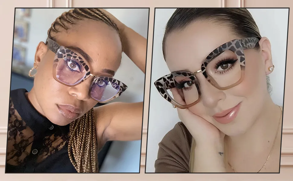 FEISEDY Oversized Blue Light Blocking Glasses Retro Cateye Computer Glasses for Women B4107 Black 65 Centimeters - 410733