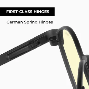 Gunnar - Premium Gaming and Computer Glasses - Blocks 65% Blue Light - Mateo Onyx Amber Tint - First Class Hinges
