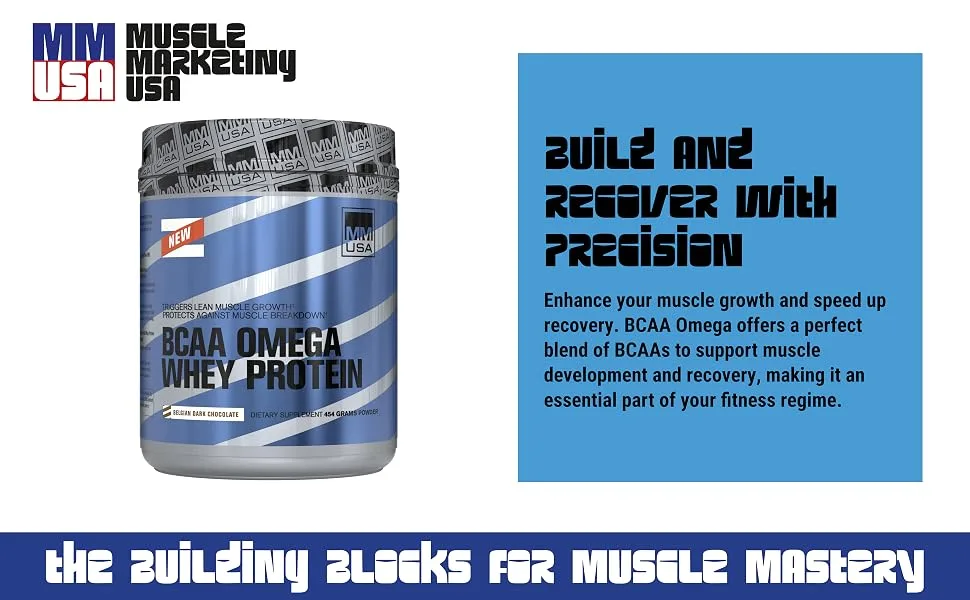 BCAA Omega Chocolate Protein: Premium Recovery & Muscle Growth Formula Chocolate 500 Gram - Pre Workout, BCAA Powder, Amino Acids, Protein Shake, Recovery Aid, Natural Energy, Sugar-Free