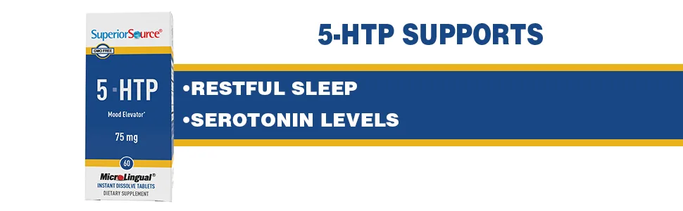 Superior Source 5-HTP 75mg. (60 Tablets) - 5 HTP RESTFUL SLEEP SEROTONIN LEVEL MOOD ELEVATOR