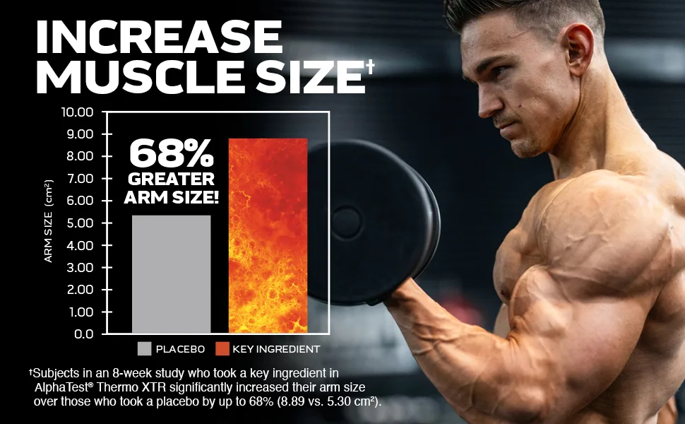 MuscleTech AlphaTest Thermo XTR Thermogenic Testosterone Booster| Muscle & Strength Builder for Men | Workout Supplement | 90 capsules | 30 Servings - Increase Muscle Size