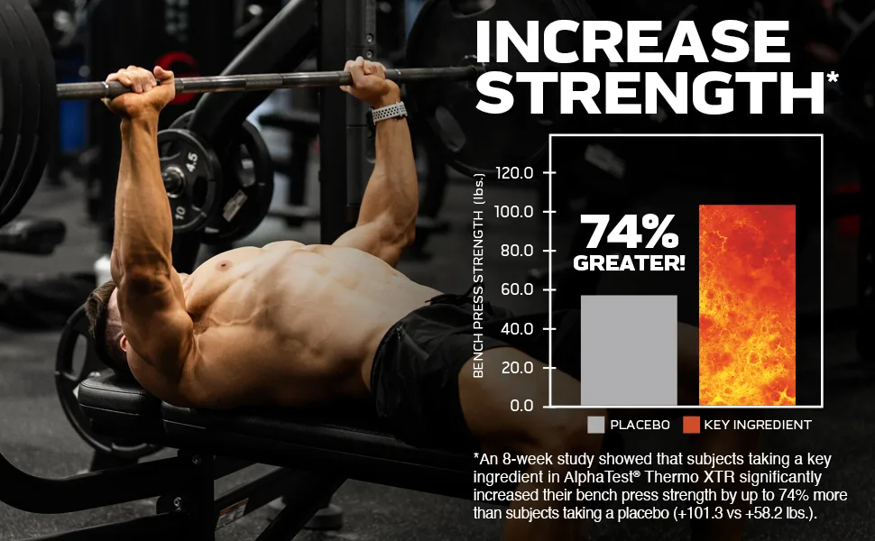 MuscleTech AlphaTest Thermo XTR Thermogenic Testosterone Booster| Muscle & Strength Builder for Men | Workout Supplement | 90 capsules | 30 Servings - Increase Strength