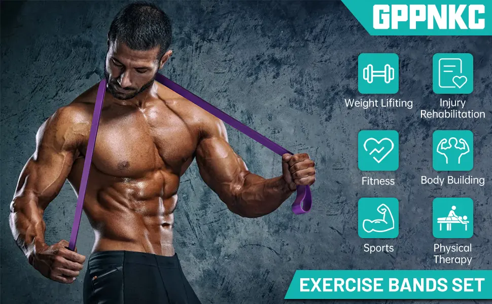 Resistance Band, Pull Up Bands, Pull Up Assistance Bands, Workout Bands, Exercise Bands, Resistance Bands Set with Door Anchor, Working Out, Physical Therapy, Shape Body, Men and Women 0.5-1.7in - product information 1