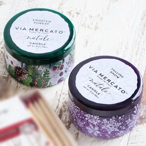 Primavera Spring Collection Petite Reed Diffuser Falling Snow 40 ML Reed Diffuser Falling Snow - Via Mercato Natale (Winter) Collection - Frosted Forest, Falling Snow, & Winter Berry Mini Candles.