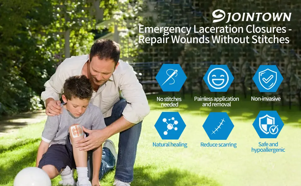 Emergency Laceration Closures Zipstitch Wound Closure Device (4 Set) - 2 Types Laceration Repair Without Stitches Easy to Use Wound Closure Kit for Home Outdoors Mix-4 set - wound closure