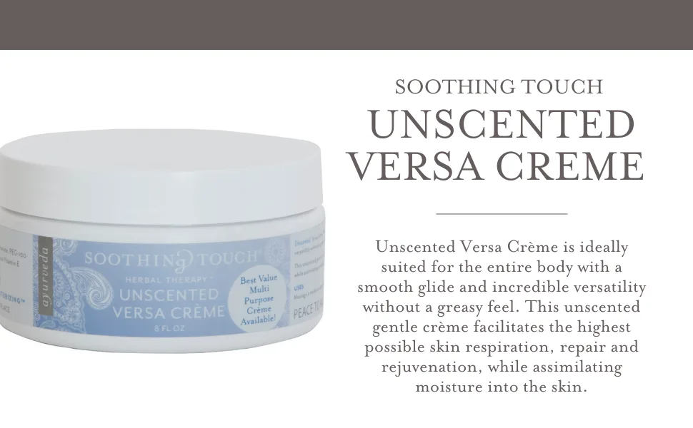 Soothing Touch Multi Purpose Versa Cream Unscented 8 Ounce Jar - versa creme 8 oz