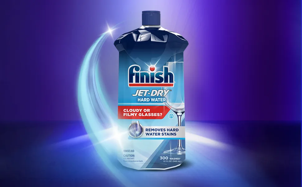 Finish Jet-Dry Rinse Agent - Liquid Hardwater Protection 32oz - JD HW Bottle
