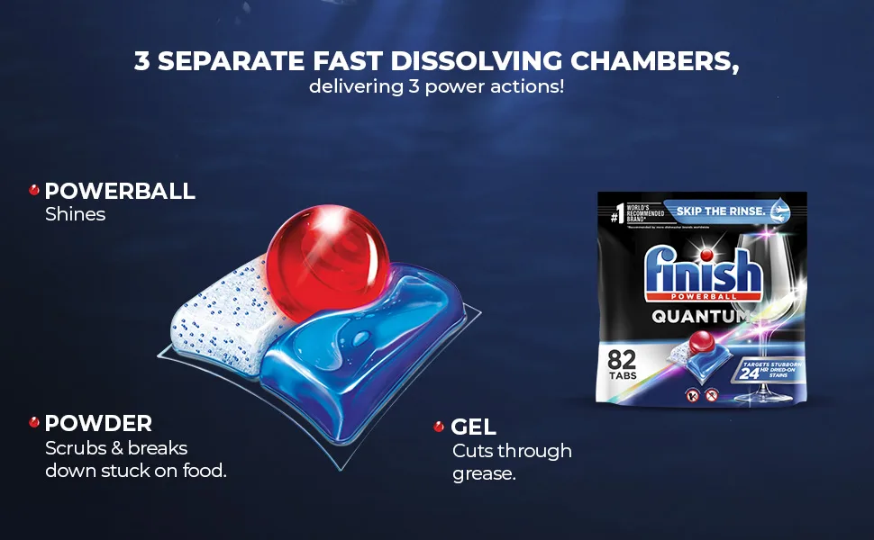 Finish Quantum Powerball Dishwasher Pods Dishwasher Detergent Liquid Dishwasher Soap Advanced Clean & Shine 22ct Dishwasher Tablets 22.0 - Quantum Thermoform
