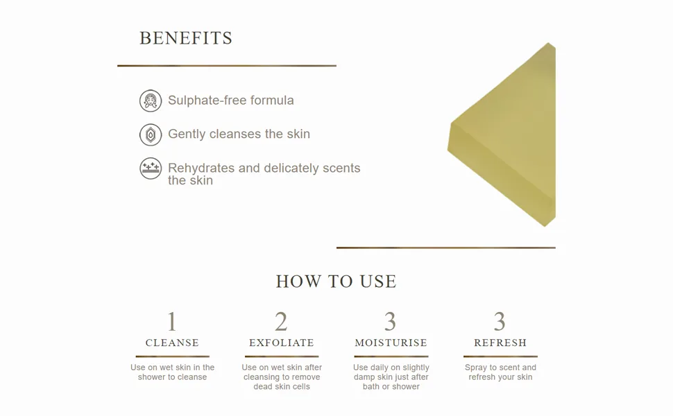 Forest Essentials Luxury Sugar Soap Nargis 125g - product information 2