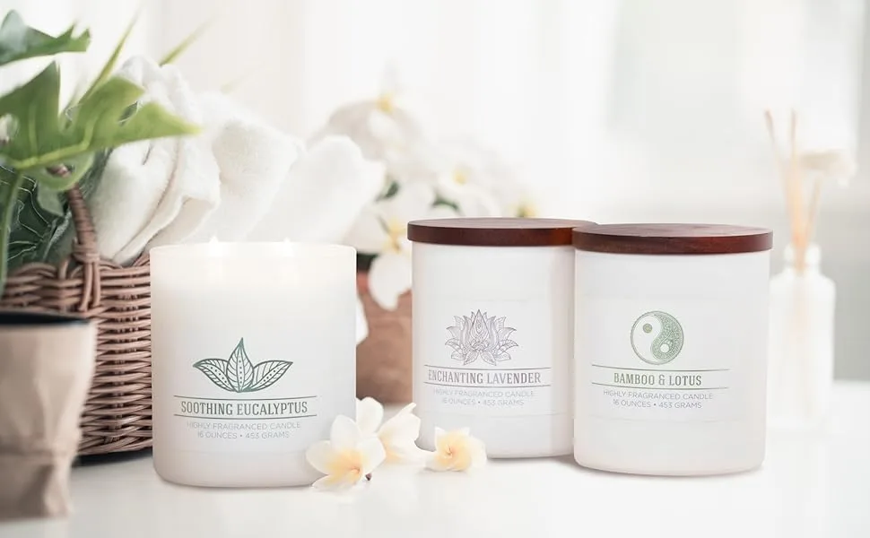 CAROLINA Wellness Collection Aromatherapy Candle 16 oz White Wild Hemp & Oak 16 oz - wellness candle