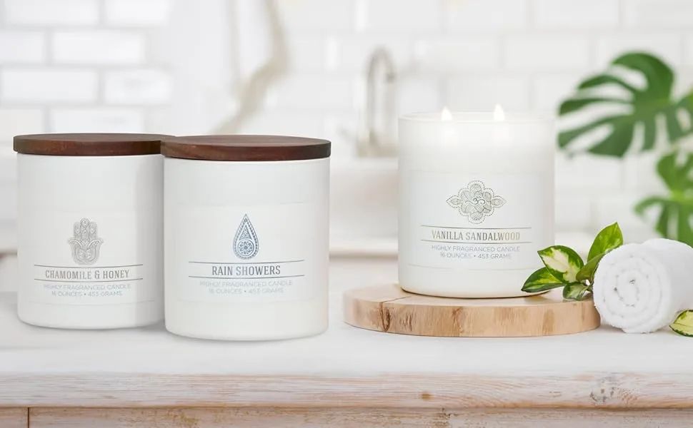CAROLINA Wellness Collection Aromatherapy Candle 16 oz White Wild Hemp & Oak 16 oz - wellness candle