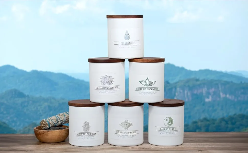 CAROLINA Wellness Collection Aromatherapy Candle 16 oz White Wild Hemp & Oak 16 oz - wellness Jar