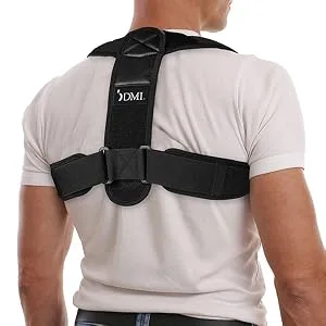DMI Adjustable Posture Corrector for Men & Women Back Straightener Improve Posture Customizable Fit with Easy Adjustable Straps Unisex Upper Spine Support Back Pain Relief Breathable - Size