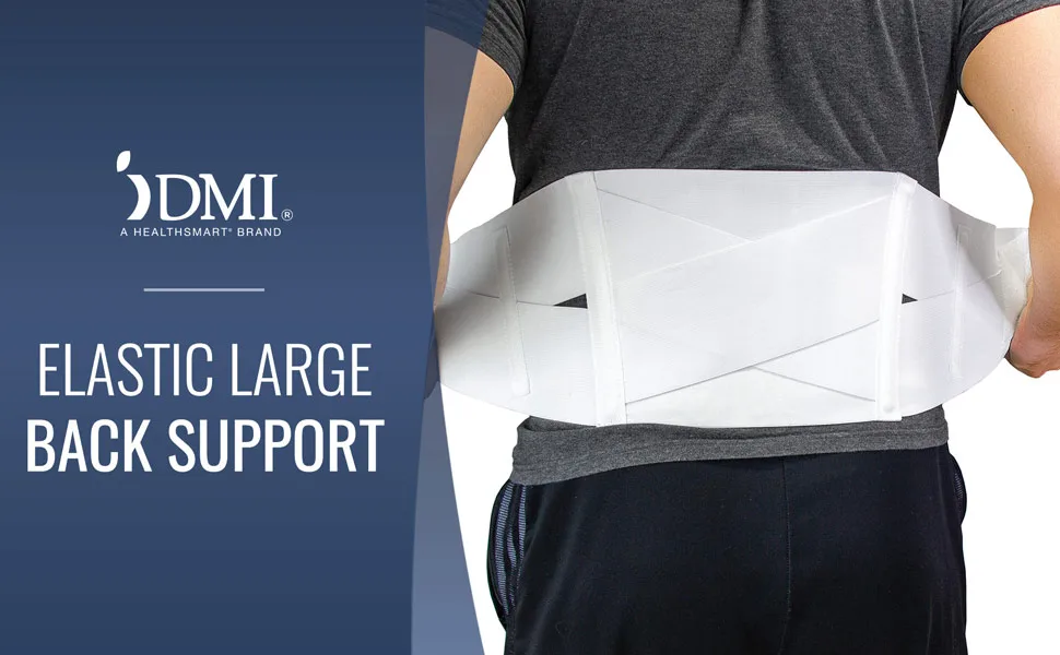 DMI Large Elastic Back Support Brace with Crisscross Design for Extra Support Elastic Construction Provides Consistent Compression FSA & HSA Eligible Adjustable from 36 - 42 Large 36-42" - DMI Elastic Large Back Support