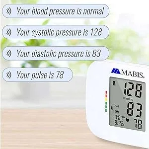 MABIS Universal Talking Blood Pressure Monitor Upper Arm Irregular Heartbeat Detection 396-Reading Memory Storage for 4 User Profiles FSA & HSA Eligible Talking Arm - product information 5