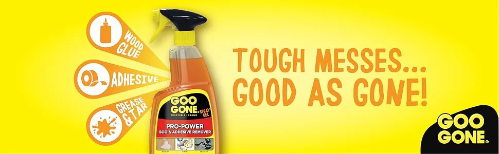 Goo Gone Pro-Power Spray Gel - 24 Ounce - Surface Safe Great Cleaner No Harsh Odors Removes Stickers Can Be Used On Tools - Tough Messes... Good As Gone!