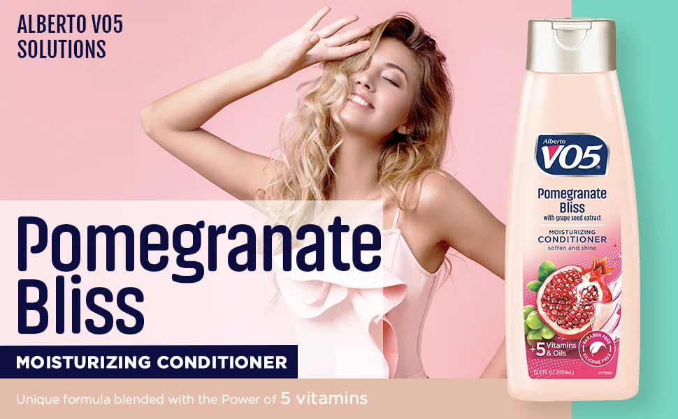 VO5 Moisturizing Conditioner - 12.5 Fl Oz - Pomegranate Bliss - Grape Seed Extract Leaves Hair Looking Vibrant and Beautiful - Conditioner Detox with Micellar 12.5 Oz