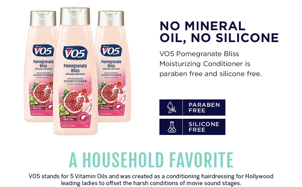 VO5 Moisturizing Conditioner - 12.5 Fl Oz - Pomegranate Bliss - Grape Seed Extract Leaves Hair Looking Vibrant and Beautiful - Conditioner Detox with Micellar 12.5 Oz