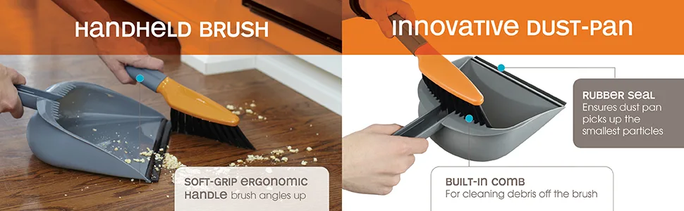 Replacement Part For Casabella CB-, Handheld Brush With Dustpan Cleaning Set, Orange/Graphite # compare to part 56366 - casabella cleaning brush mop swiffer dustpan