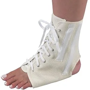 Canvas Ankle Brace with Laces Beige Small - product information 2