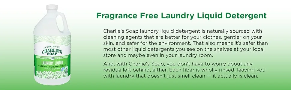 Charlie's Soap HE Hypoallergenic Liquid Laundry Detergent with Pump 1 Gallon - laundry liquid resize 1
