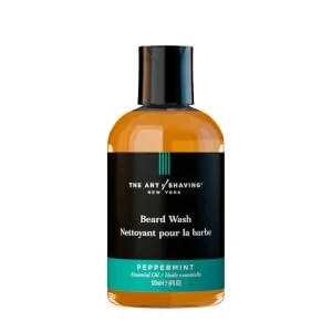 The Art of Shaving Beard Prep Kit - 4oz Peppermint Beard Wash & Conditioner 1oz Sandalwood Beard Oil - Peppermint Beard Wash