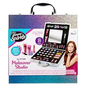 Shimmer 'n Sparkle Glitter Makeover Studio Beauty Kit All-in-One Beauty for Eye Cheeks and Lips for Ages 8 and Up - image