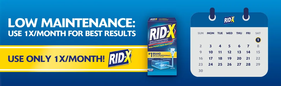 Rid-X Septic Tank System Treatment Powder 19.6 Ounce - low maintenance