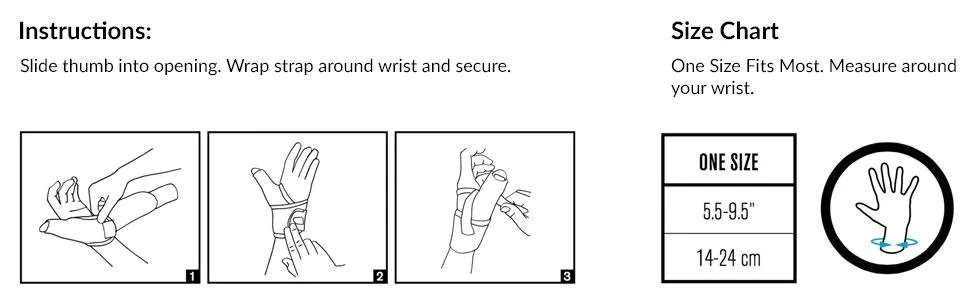 DonJoy DA161TB01-BLK Wrap Around Stabilizing Thumb Splint Black Adjustable Fits 5.5" to 9.5" - product information 4