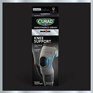 Curad CURIM23333H Performance Series Ironman Knee Support with Side Stabilizers Adjustable Universal - CURAD Performance - Knee Support with Side support