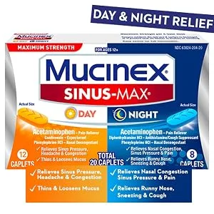 Mucinex Sinus-Max Max Strength Day & Night Caplets 20ct - day or night relief
