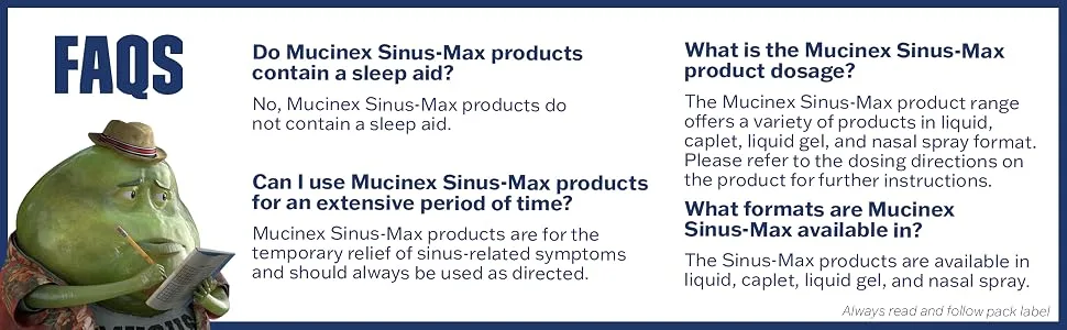 Mucinex Sinus-Max Max Strength Day & Night Caplets 20ct - faqs